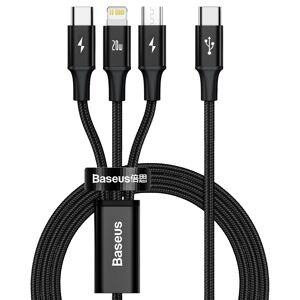 BASEUS RAPID 3IN1 20W USB-C Kábel USB-C / Lightning / micro USB 1.5 m BASEUS RAPID 3IN1 20W USB-C Kábel USB-C / Lightning / micro USB 1.5 m
