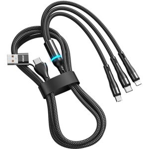 ENKAY 6v1 Kábel USB / USB Typ-C na Lightning / micro USB / USB Typ-C 1.3 metra čierny ENKAY 6v1 Kábel USB / USB Typ-C na Lightning / micro USB / USB Typ-C 1.3 metra čierny