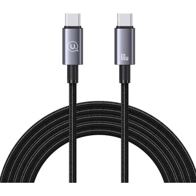 USAMS US-SJ664 60W Kábel USB Typ-C / Typ-C 2 metre čierny USAMS US-SJ664 60W Kábel USB Typ-C / Typ-C 2 metre čierny