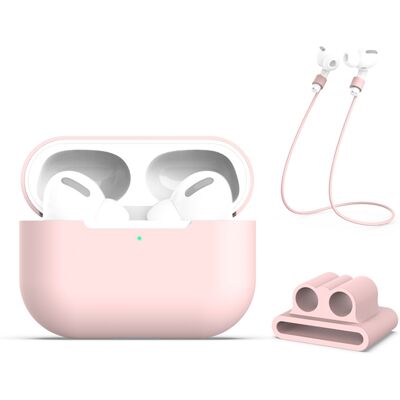PROTEMIO 3in1 Sada pre ochranu slúchadiel Apple AirPods Pro ružová PROTEMIO 3in1 Sada pre ochranu slúchadiel Apple AirPods Pro ružová
