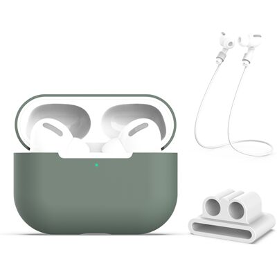 PROTEMIO 3in1 Sada pre ochranu slúchadiel Apple AirPods Pro zelená PROTEMIO 3in1 Sada pre ochranu slúchadiel Apple AirPods Pro zelená