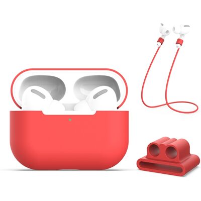 PROTEMIO 3in1 Sada pre ochranu slúchadiel Apple AirPods Pro červená PROTEMIO 3in1 Sada pre ochranu slúchadiel Apple AirPods Pro červená