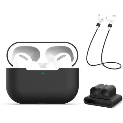 PROTEMIO 3in1 Sada pre ochranu slúchadiel Apple AirPods Pro čierna PROTEMIO 3in1 Sada pre ochranu slúchadiel Apple AirPods Pro čierna