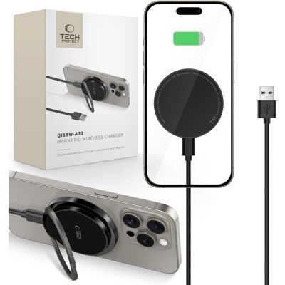 TECH-PROTECT QI15W-A33 Bezdrôtová MagSafe nabíjačka BLACK TECH-PROTECT QI15W-A33 Bezdrôtová MagSafe nabíjačka BLACK