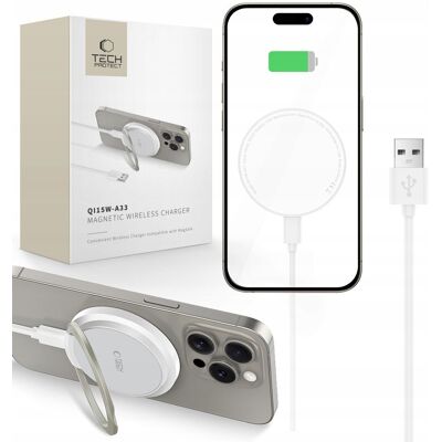 TECH-PROTECT QI15W-A33 Bezdrôtová MagSafe nabíjačka WHITE TECH-PROTECT QI15W-A33 Bezdrôtová MagSafe nabíjačka WHITE