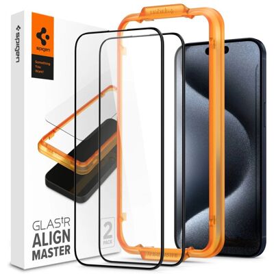SPIGEN ALM GLASS FC 2x 3D Ochranné sklo Apple iPhone 15 Pro Max BLACK SPIGEN ALM GLASS FC 2x 3D Ochranné sklo Apple iPhone 15 Pro Max BLACK