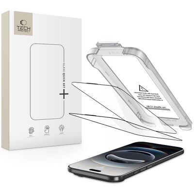 TECH-PROTECT QUICK SET+ 2-PACK 3D Ochranné sklo Apple iPhone Air BLACK TECH-PROTECT QUICK SET+ 2-PACK 3D Ochranné sklo Apple iPhone Air BLACK