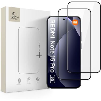 TECH-PROTECT GLASS FIT+ 2-PACK 3D Sklo Xiaomi Redmi Note 15 Pro 5G TECH-PROTECT GLASS FIT+ 2-PACK 3D Sklo Xiaomi Redmi Note 15 Pro 5G