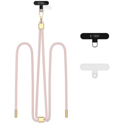 TECH-PROTECT C2S CrossBody univerzálny remienok na telefón BABY PINK / GOLD TECH-PROTECT C2S CrossBody univerzálny remienok na telefón BABY PINK / GOLD