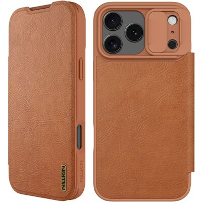 NILLKIN QIN PRO Zaklápacie puzdro pre Apple iPhone 17 Pro hnedé NILLKIN QIN PRO Zaklápacie puzdro pre Apple iPhone 17 Pro hnedé