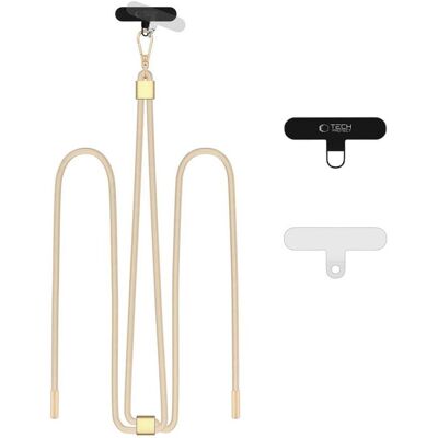 TECH-PROTECT C2S CrossBody univerzálny remienok na telefón BEIGE / GOLD TECH-PROTECT C2S CrossBody univerzálny remienok na telefón BEIGE / GOLD