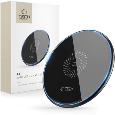 TECH-PROTECT QI 15W-C1 Bezdrôtová nabíjačka 15W čierna TECH-PROTECT QI 15W-C1 Bezdrôtová nabíjačka 15W čierna