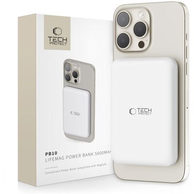 TECH-PROTECT PB10 15W Externá + bezdrôtová nabíjačka 5000 mAh biela TECH-PROTECT PB10 15W Externá + bezdrôtová nabíjačka 5000 mAh biela