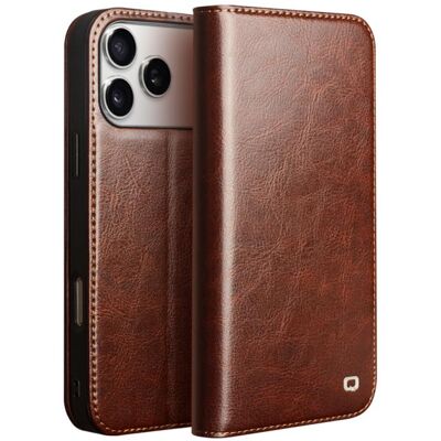 QIALINO Kožený obal pre Apple iPhone 17 Pro / iPhone 18 Pro hnedý QIALINO Kožený obal pre Apple iPhone 17 Pro / iPhone 18 Pro hnedý