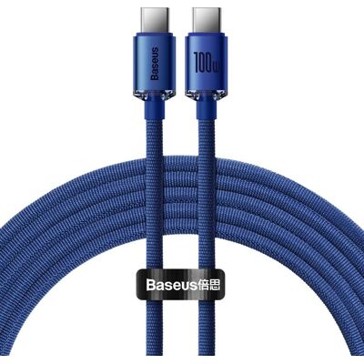 BASEUS CRYSTAL SHINE Kábel USB-C / USB-C 100W tmavomodrý BASEUS CRYSTAL SHINE Kábel USB-C / USB-C 100W tmavomodrý