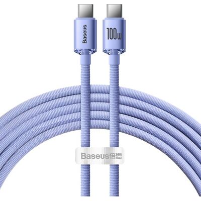 BASEUS CRYSTAL SHINE Kábel USB-C / USB-C 100W fialový BASEUS CRYSTAL SHINE Kábel USB-C / USB-C 100W fialový