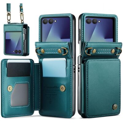 CASEME C22 Multifunkčné peňaženkové puzdro s remienkom Samsung Galaxy Z Flip8 zelené CASEME C22 Multifunkčné peňaženkové puzdro s remienkom Samsung Galaxy Z Flip8 zelené