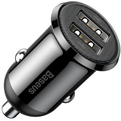 BASEUS GRAIN PRO Nabíjačka do auta 2x USB čierna BASEUS GRAIN PRO Nabíjačka do auta 2x USB čierna
