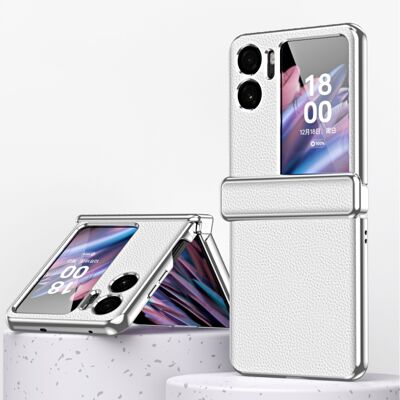 PROTEMIO LEATHER Ochranné puzdro pre OPPO Find N2 Flip biele PROTEMIO LEATHER Ochranné puzdro pre OPPO Find N2 Flip biele