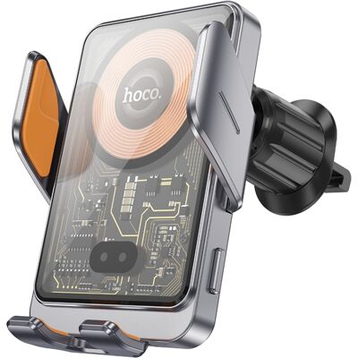 HOCO HW7 15W Automatický držiak s bezdrôtovým nabíjaním šedý HOCO HW7 15W Automatický držiak s bezdrôtovým nabíjaním šedý