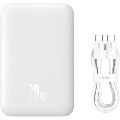 BASEUS MAGNETIC MINI Externá nabíjačka s MagSafe 20W 6000 mAh biela BASEUS MAGNETIC MINI Externá nabíjačka s MagSafe 20W 6000 mAh biela
