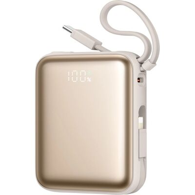 JOYROOM JR-PBF27 22.5W Externá nabíjačka so zabudovaným káblom 10 000 mAh zlatá JOYROOM JR-PBF27 22.5W Externá nabíjačka so zabudovaným káblom 10 000 mAh zlatá