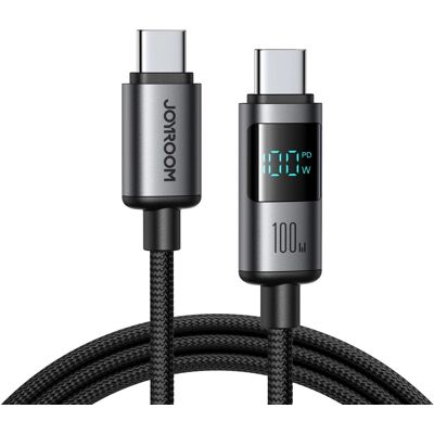 JOYROOM S-A16 PRO 100W Kábel s digitálnym displejom USB-C / USB-C čierny JOYROOM S-A16 PRO 100W Kábel s digitálnym displejom USB-C / USB-C čierny