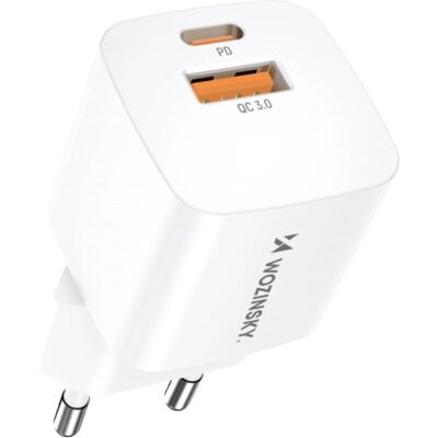 WOZINSKY CMWCW 20W Sieťová nabíjačka USB-C / USB-A biela WOZINSKY CMWCW 20W Sieťová nabíjačka USB-C / USB-A biela