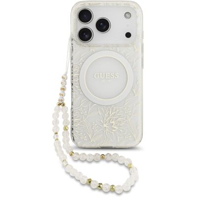 GUESS IML FLOWER STRAP Ochranný kryt Apple iPhone 17 Pro WHITE GUESS IML FLOWER STRAP Ochranný kryt Apple iPhone 17 Pro WHITE