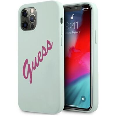 GUESS SILICONE VINTAGE Kryt Apple iPhone 12 / 12 Pro mentolový GUESS SILICONE VINTAGE Kryt Apple iPhone 12 / 12 Pro mentolový