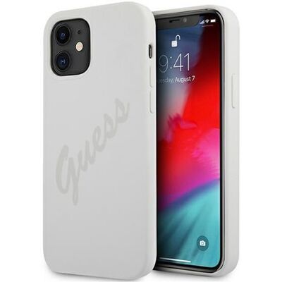 GUESS SILICONE VINTAGE Kryt Apple iPhone 12 mini biely GUESS SILICONE VINTAGE Kryt Apple iPhone 12 mini biely