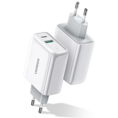UGREEN CD170 38W Sieťová nabíjačka USB + USB Typ-C biela UGREEN CD170 38W Sieťová nabíjačka USB + USB Typ-C biela