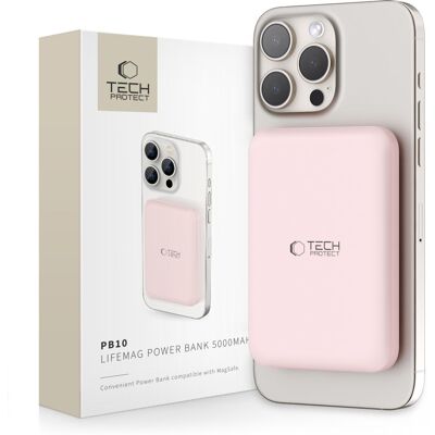 TECH-PROTECT PB10 15W Externá + bezdrôtová nabíjačka 5000 mAh ružová TECH-PROTECT PB10 15W Externá + bezdrôtová nabíjačka 5000 mAh ružová