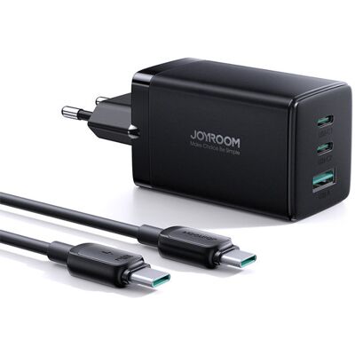 JOYROOM TCG01 Sieťová nabíjačka + kábel USB Typ-C 1.2m čierna JOYROOM TCG01 Sieťová nabíjačka + kábel USB Typ-C 1.2m čierna