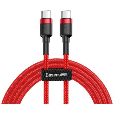 BASEUS CATKLF-G09 60W PD 2.0 Kábel USB Type-C - USB Type-C 1m červený BASEUS CATKLF-G09 60W PD 2.0 Kábel USB Type-C - USB Type-C 1m červený