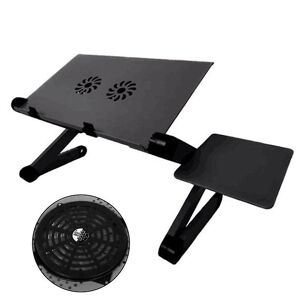 DeliaWinterfel Nastaviteľný prenosný prenosný stolový notebook Stojan na notebook čierna s 2 ventilátormi