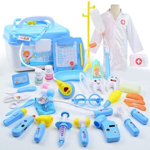 Kissqiqi Hračkárske lekárske súpravy 35ks, predstierajte, že hrajte hračky s lekárskou súpravou Blue