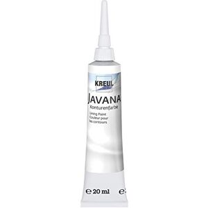 KREUL 815720 Javana malování na hedvábí obrysová barva na látky, 20 ml tuba s jemnou tryskou, bílá KREUL 815720 Javana malování na hedvábí obrysová barva na látky, 20 ml tuba s jemnou tryskou, bílá