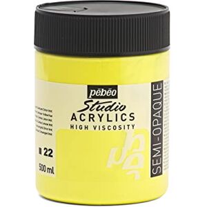 PEBEO Pébéo Studio akrylový hrnec, 500 ml, citronově žlutá/žlutá, 171022, kadmiově žlutá citronová imitace PEBEO Pébéo Studio akrylový hrnec, 500 ml, citronově žlutá/žlutá, 171022, kadmiově žlutá citronová imitace