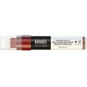 Liquitex 4610311 Professional Paint Marker, akrylový popisovač s vysoce pigmentovanou akrylovou barvou na bázi vody pro vnitřní a venkovní použití, široká špička – kadmiově červená tmavý barevný Liquitex 4610311 Professional Paint Marker, akrylový popisovač s vysoce pigmentovanou akrylovou barvou na bázi vody pro vnitřní a venkovní použití, široká špička – kadmiově červená tmavý barevný