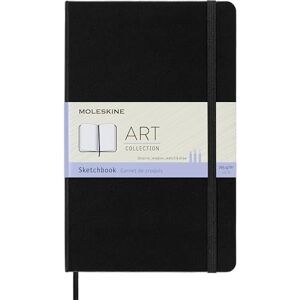 Moleskine Umělecký skicák, kreslicí album s pevnou vazbou a gumovým páskem, vhodné pro tužky, tužky a pastely, černé, velké 13 x 21 cm, 104 stran Moleskine Umělecký skicák, kreslicí album s pevnou vazbou a gumovým páskem, vhodné pro tužky, tužky a pastely, černé, velké 13 x 21 cm, 104 stran