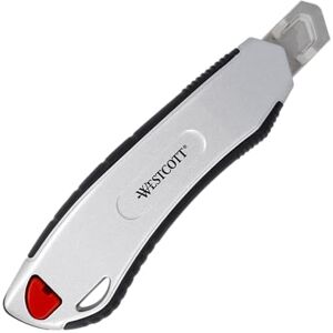 Westcott E-84025 00 Cutter Aluminum Alloy mit Softgrip-Griff, Klingenbreite 18 mm, grau/schwarz Westcott E-84025 00 Cutter Aluminum Alloy mit Softgrip-Griff, Klingenbreite 18 mm, grau/schwarz