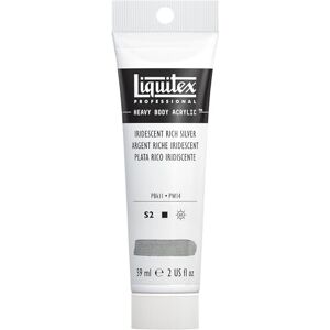 Liquitex 1045239 Professional Heavy Body akrylová barva v umělecké kvalitě s vynikající světlostálostí v máslové konzistenci, 59 ml tuba – irizující syté stříbro Liquitex 1045239 Professional Heavy Body akrylová barva v umělecké kvalitě s vynikající světlostálostí v máslové konzistenci, 59 ml tuba – irizující syté stříbro
