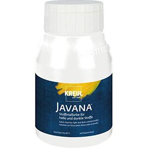 KREUL 91553 Javana barva na textil pro světlé a tmavé látky, 500ml láhev bílá, brilantní barva na vodní bázi, pastózní charakter, k razítkování a šablonování, po fixaci lze prát KREUL 91553 Javana barva na textil pro světlé a tmavé látky, 500ml láhev bílá, brilantní barva na vodní bázi, pastózní charakter, k razítkování a šablonování, po fixaci lze prát