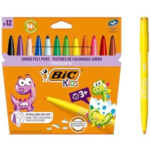 BIC Kids Visacolor XL Ecolutions malířská vlákna, 12dílná kartonová krabička, černá – tlustá špička, inkoust na vodní bázi, omyvatelný, ideální od 3 let BIC Kids Visacolor XL Ecolutions malířská vlákna, 12dílná kartonová krabička, černá – tlustá špička, inkoust na vodní bázi, omyvatelný, ideální od 3 let
