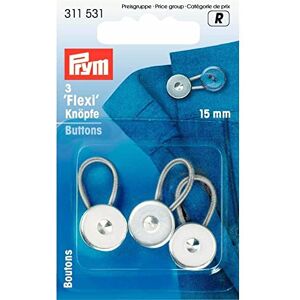 Prym 311531 Flexi-tlačítka s poutkem 15 mm, stříbrná Prym 311531 Flexi-tlačítka s poutkem 15 mm, stříbrná
