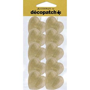 décopatch AC354O 10 srdcí z papír-maché, 2,5 x 4 x 4 cm, k ozdobení a zavěšení, kartonově hnědá, balení 10 ks décopatch AC354O 10 srdcí z papír-maché, 2,5 x 4 x 4 cm, k ozdobení a zavěšení, kartonově hnědá, balení 10 ks