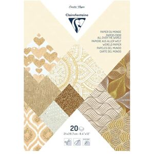 Clairefontaine 95096C blok lepený 20 archy papíru z celého světa (21 x 29,7 cm, vhodný pro scrapbooking) 1 balení hnědý Clairefontaine 95096C blok lepený 20 archy papíru z celého světa (21 x 29,7 cm, vhodný pro scrapbooking) 1 balení hnědý
