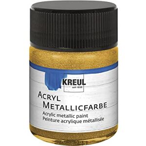 KREUL 77571 akrylová metalická barva, 50ml sklo ve zlaté barvě, okouzlující akrylová barva s metalickým efektem na vodní bázi, krémově krycí, rychleschnoucí a voděodolné KREUL 77571 akrylová metalická barva, 50ml sklo ve zlaté barvě, okouzlující akrylová barva s metalickým efektem na vodní bázi, krémově krycí, rychleschnoucí a voděodolné