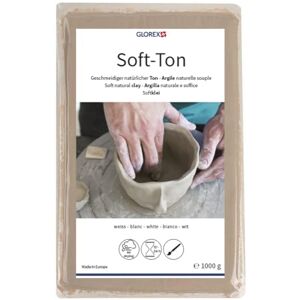 GLOREX Soft Ton terakota 2500 g, vytvrzování vzduchem nebo vypálením, bílá, 1000 g GLOREX Soft Ton terakota 2500 g, vytvrzování vzduchem nebo vypálením, bílá, 1000 g